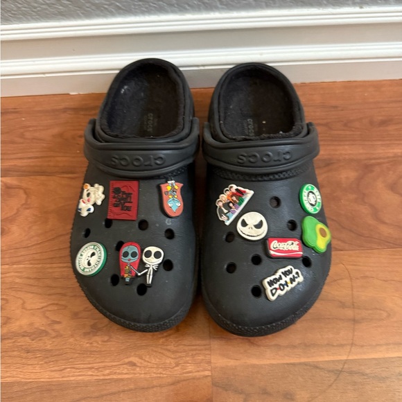 CROCS Shoes - CROCS Black Clogs with Colorful Charms